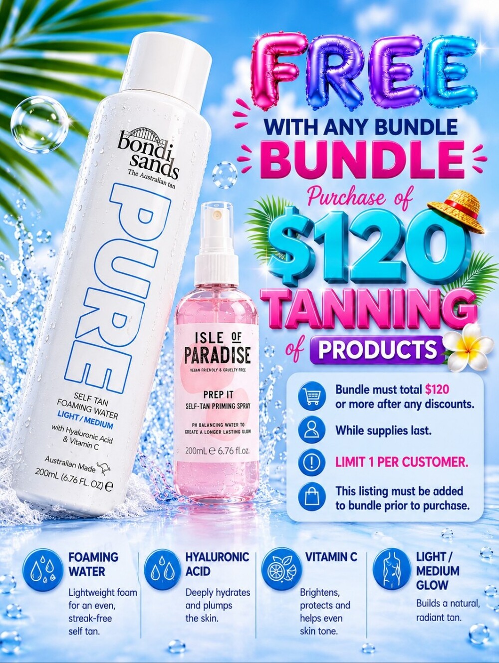 Bondi Sands Light-Medium Foaming Self Tanning Water